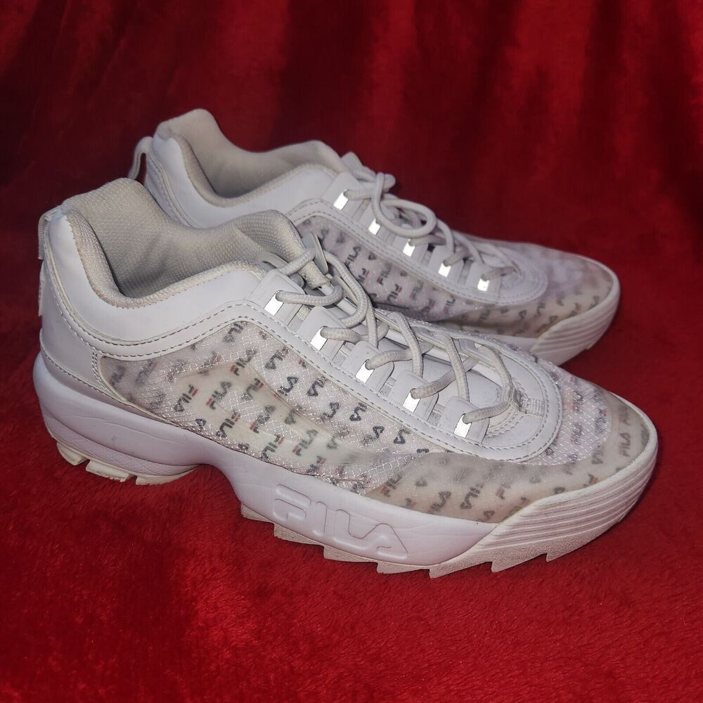 Fila Disruptor II Clear Logos White/Clear Walking Shoe Women's Size 11